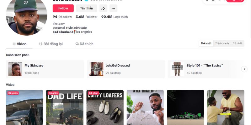 Kênh TikTok về phối đồ nam basic