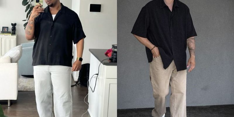 Sơ mi và quần tây dài được nhiều chàng béo ưa chuộng.