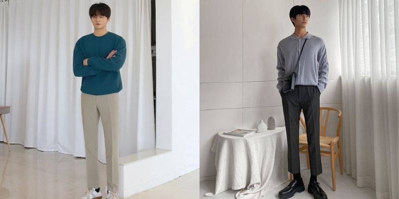 Áo thun năng động mix cùng quần âu nam