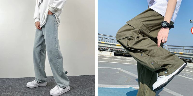 Quần baggy tối màu là lựa chọn hoàn hảo cho những anh chàng đùi to