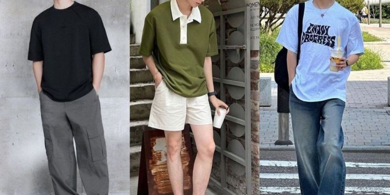 Phối áo họa tiết cùng áo khoác bò tạo hiệu ứng cực tốt cho nam gầy